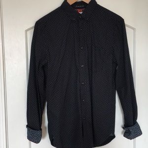 Black Patterned Button-Down